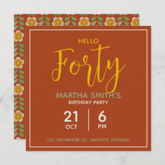 Floral verjaardagsfeestje uitnodiging | Aangepaste