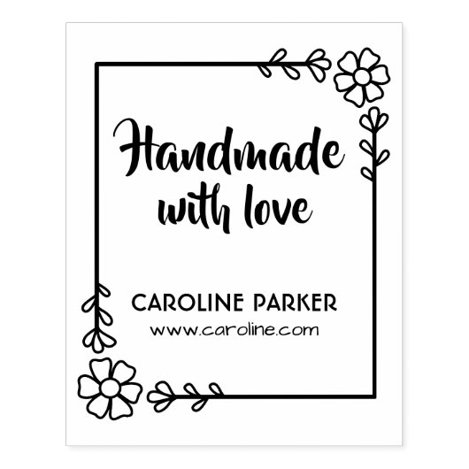 Floral verlaat lijst handgemaakte aangepaste site rubberstempel (Afrduk)