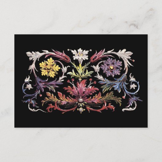 Floral verlichte middeleeuwse bewerkbaar informatiekaartje (Achterkant)