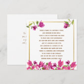 Floral verlies van Moeder Mam Poem Flat Sympathiek Bedankkaart (Voorkant / Achterkant)