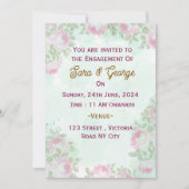 Floral Verloving Invitation Kaart (Voorkant)