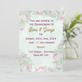 Floral Verloving Invitation Kaart (Staand voorkant)
