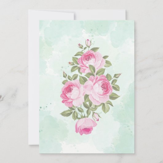 Floral Verloving Invitation Kaart (Achterkant)