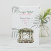 Floral Verloving Kaart Garden Vows (Staand voorkant)