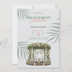Floral Verloving Kaart Garden Vows