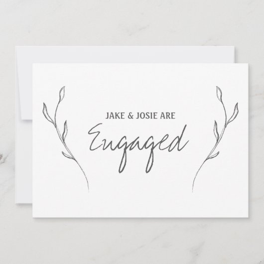 Floral Verloving, verloofde partijaankondiging Aankondiging (Voorkant)