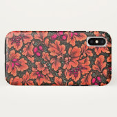 FLORAL/VERMILLION, PINK, GROEN EN BROWN Case-Mate iPhone CASE (Achterkant (horizontaal))
