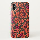 FLORAL/VERMILLION, PINK, GROEN EN BROWN Case-Mate iPhone CASE (Achterkant)