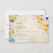 Floral verouderd papier rustieke buiten bruiloft RSVP kaartje (Voorkant)