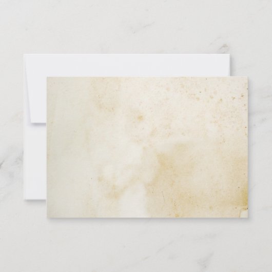 Floral verouderd papier rustieke buiten bruiloft RSVP kaartje (Achterkant)