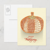 Floral Versierde glanzende pompoen op Abstract Briefkaart (Voorkant / Achterkant)