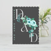 Floral Vertical Custom Dads Day Feestdagenkaart (Staand voorkant)