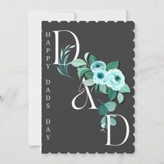 Floral Vertical Custom Dads Day Feestdagenkaart (Voorkant)