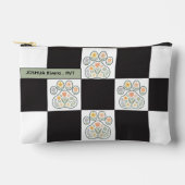 Floral Veterinary Paw Print Checkerboard naam Etui (Voorkant)
