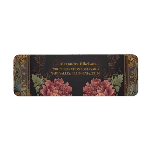 Floral Victoriaans Gotisch Vrijgezellenfeest Etiket (Voorkant)