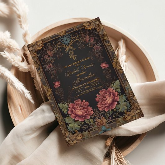 Floral Victoriaans Gotisch Vrijgezellenfeest Kaart