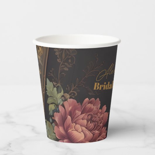 Floral Victoriaans Gotisch Vrijgezellenfeest Papieren Bekers (Voorkant)