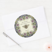 Floral Victoriaans honingetiket Personaliseren Ronde Sticker (Envelop)