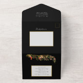 Floral Victoriaans kerstcadeaufoto All In One Uitnodiging (Buitenkant)