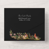 Floral Victoriaans kerstcadeaufoto All In One Uitnodiging (Achterkant)