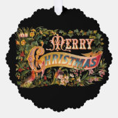  Floral Victoriaans kerstcadeaufoto Ornament Kaart (Voorkant)