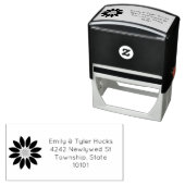 Floral vier-lijn retouradres zelfinktende stempel (In situ)