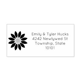 Floral vier-lijn retouradres  zelfinktende stempel