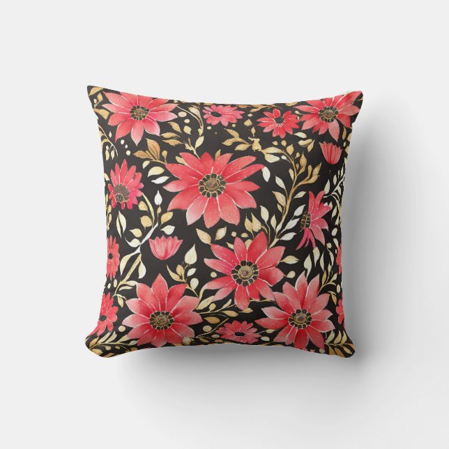 Floral vierkant kussen (Voorkant)