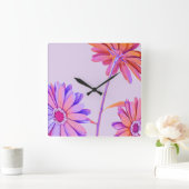 Floral Vierkante Klok (Huis)