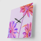 Floral Vierkante Klok (Hoek)