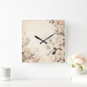  Floral Vierkante Klok (Huis)