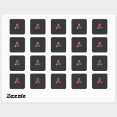 Floral Vierkante Sticker (Vel)
