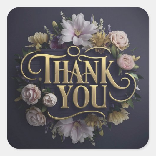 Floral Vierkante Sticker (Voorkant)