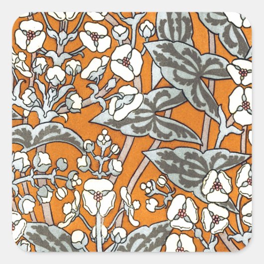  Floral Vierkante Sticker (Voorkant)