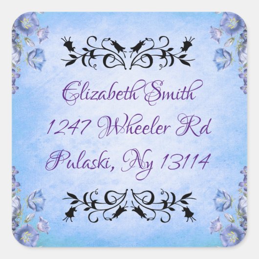 Floral Vierkante Sticker (Voorkant)