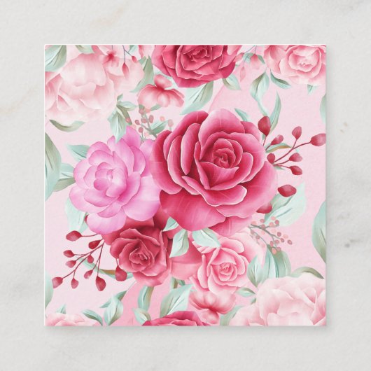  Floral Vierkante Visitekaartje (Achterkant)