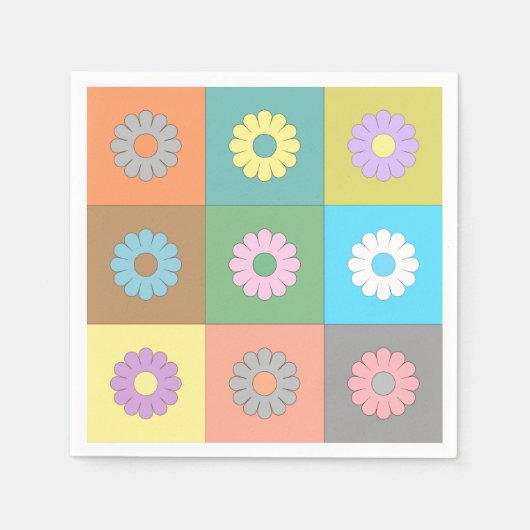Floral vierkanten patroon servet (Voorkant)