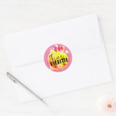 Floral Vijf maanden oud Baby-steenetiket Ronde Sticker (Envelop)
