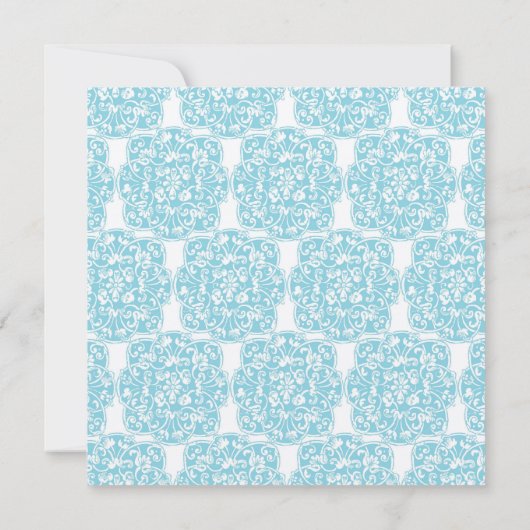 Floral Vine Medallion Invitation Kaart (Achterkant)