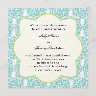 Floral Vine Medallion Invitation Kaart