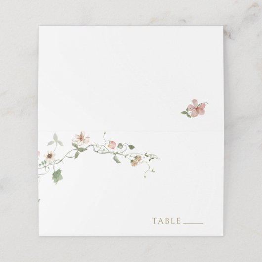 Floral Vine Naam Plaats Kaarten Plaatskaartje (Buitenkant ongevouwen)