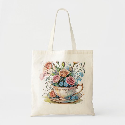 Floral Vine Pattern – Boho Tote Bag (Voorkant)
