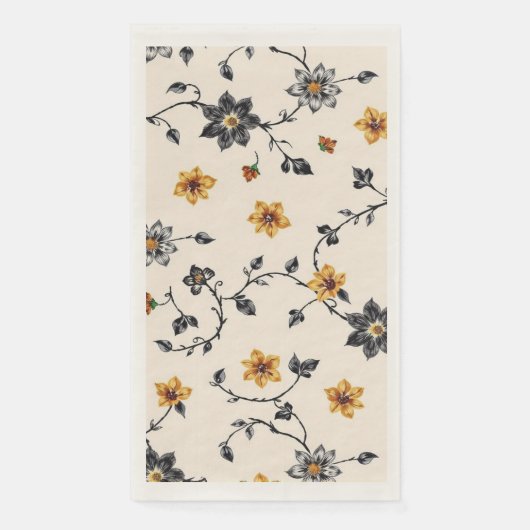Floral Vine Pattern Paper Gastenhanddoek Servet (Voorkant)