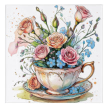 Floral Vine Pattern – Waterverf Boho acryl kunst