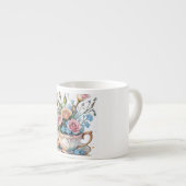 Floral Vine Pattern – Zachte Waterverf Boho kunst Espresso Kop (Voorkant rechts)