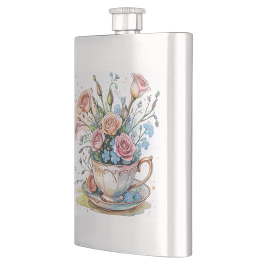 Floral Vine Pattern – Zachte Waterverf Boho kunst Flacon (Links)