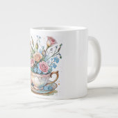 Floral Vine Pattern – Zachte Waterverf Boho kunst Grote Koffiekop (Voorkant rechts)