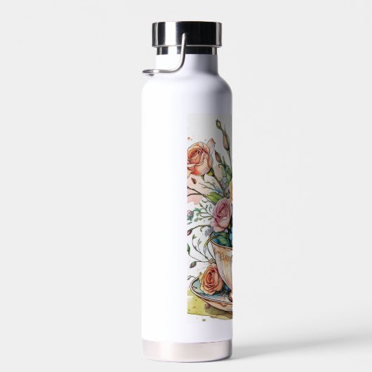 Floral Vine Pattern – Zachte Waterverf Boho kunst Waterfles (Rechts)