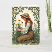 Floral Vine Portrait Card Kaart (Voorkant)