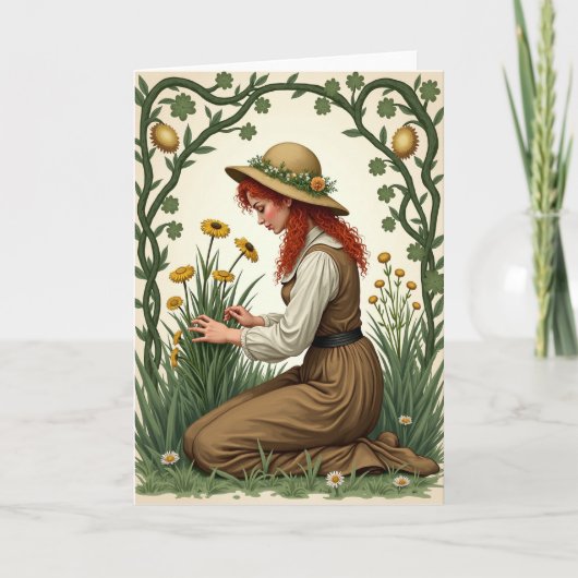 Floral Vine Portrait Card Kaart (Voorkant)